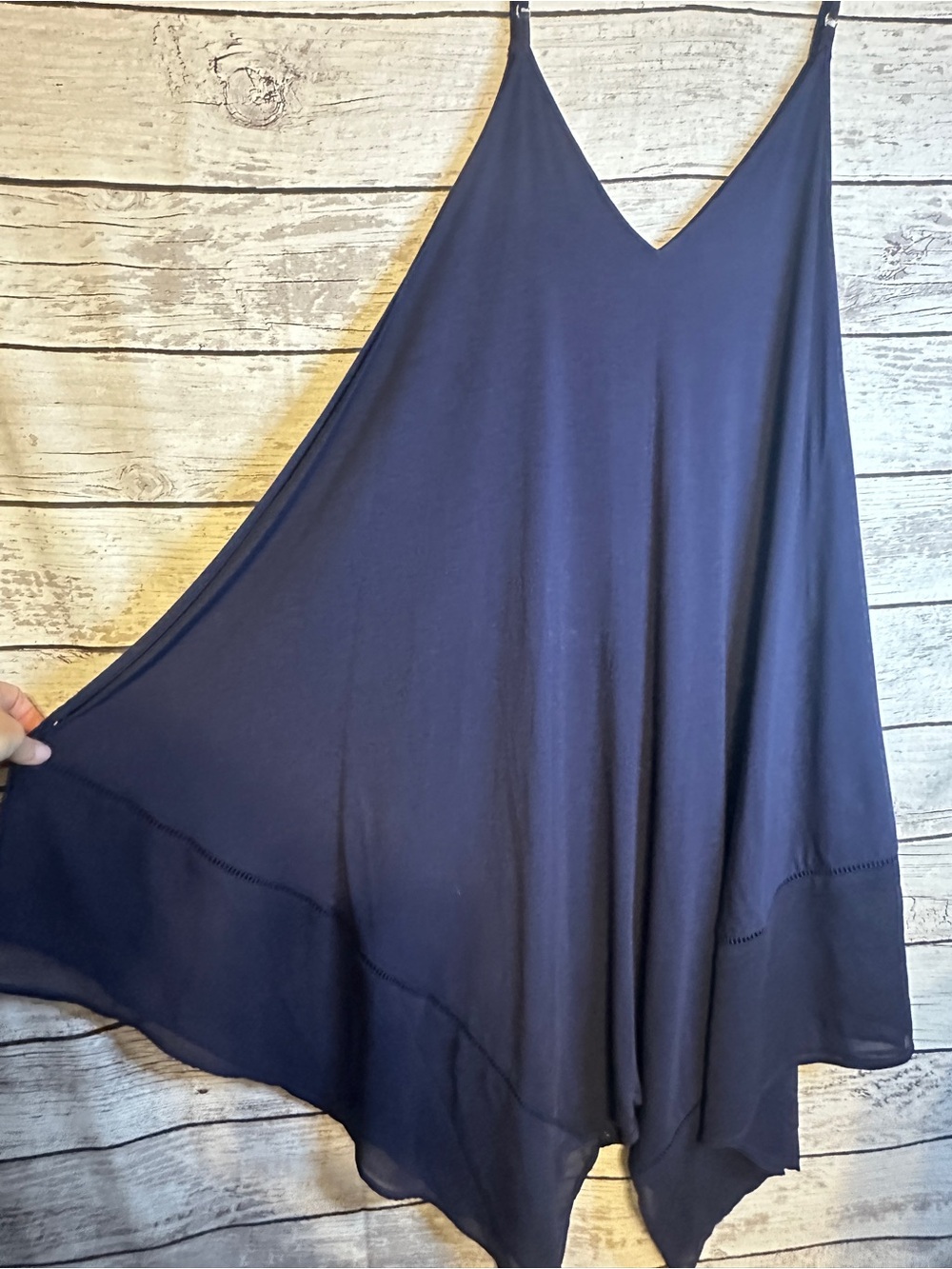Tommy Bahama Navy Handkerchief Hem Swing Tank Dress Size S/M - Picture 2 of 4